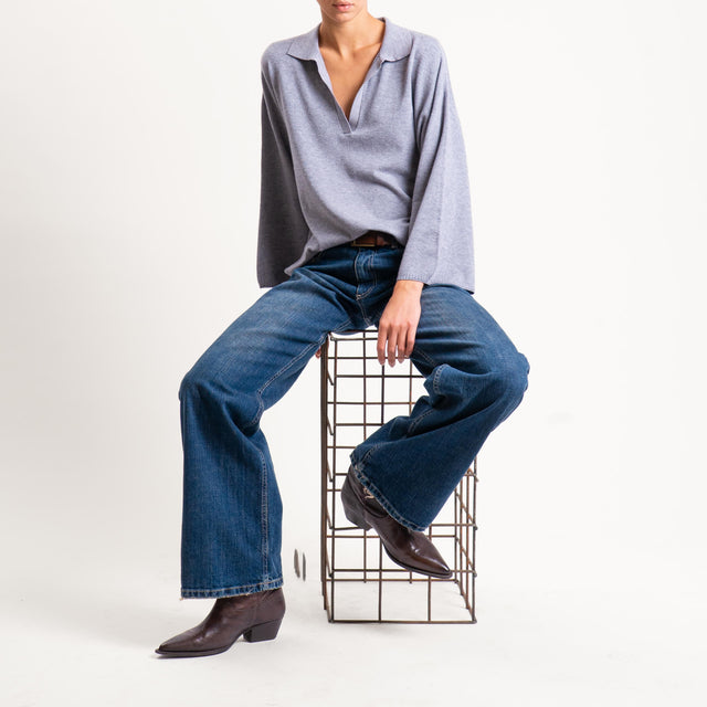 Zeroassoluto-Maglia collo polo - grigio melange