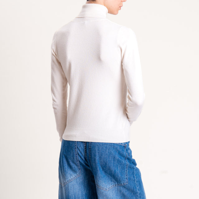 Zeroassoluto-Maglia collo alto - burro