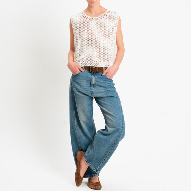 Zeroassoluto-Top in crochet - burro