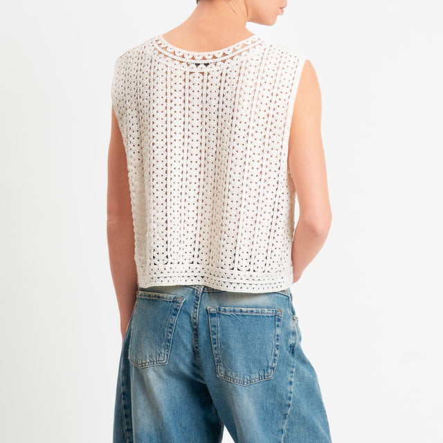 Zeroassoluto-Top in crochet - burro