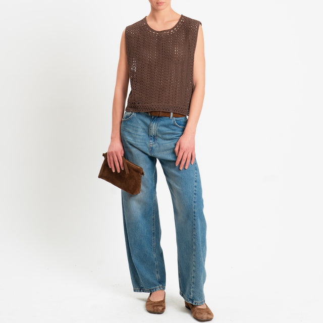 Zeroassoluto-Top in crochet - cioccolato