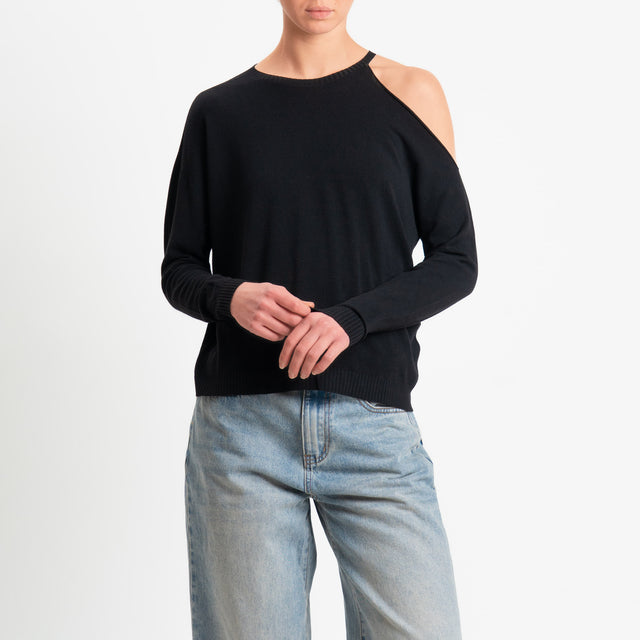 Zeroassoluto-Maglia cut out - nero