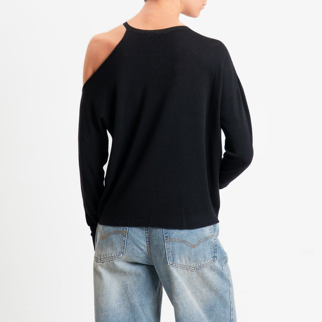 Zeroassoluto-Maglia cut out - nero