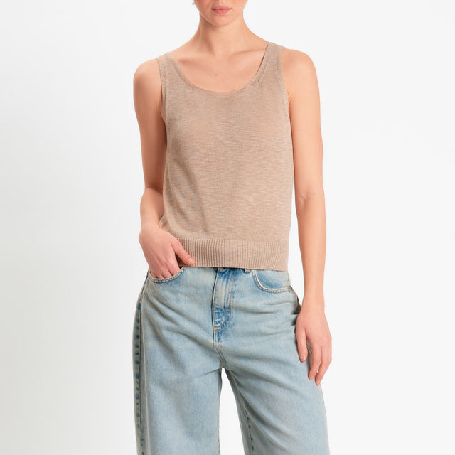 Zeroassoluto-Top garza di viscosa - beige
