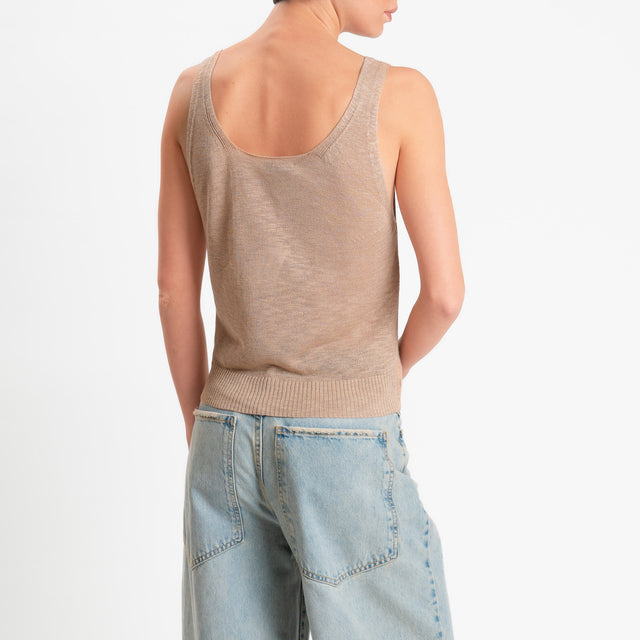 Zeroassoluto-Top garza di viscosa - beige