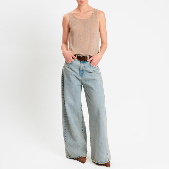 Zeroassoluto-Top garza di viscosa - beige