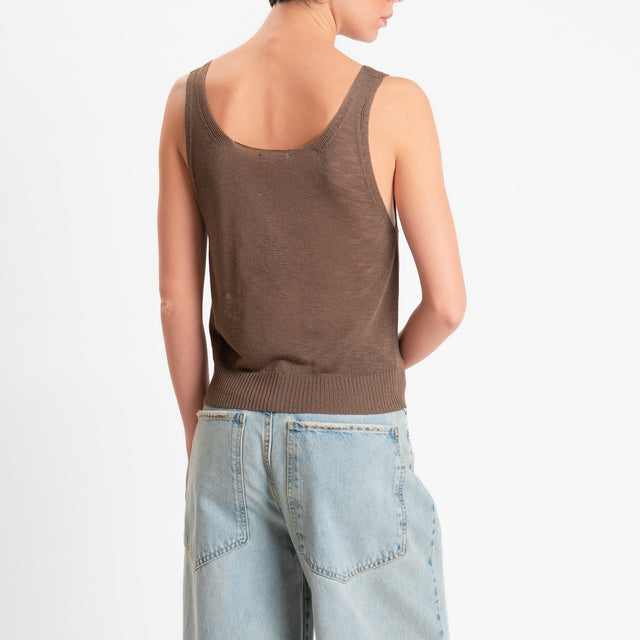 Zeroassoluto-Top garza di viscosa - choco