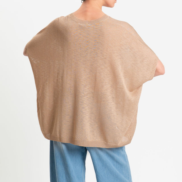 Zeroassoluto-Maglia oversize garzata viscosa - beige
