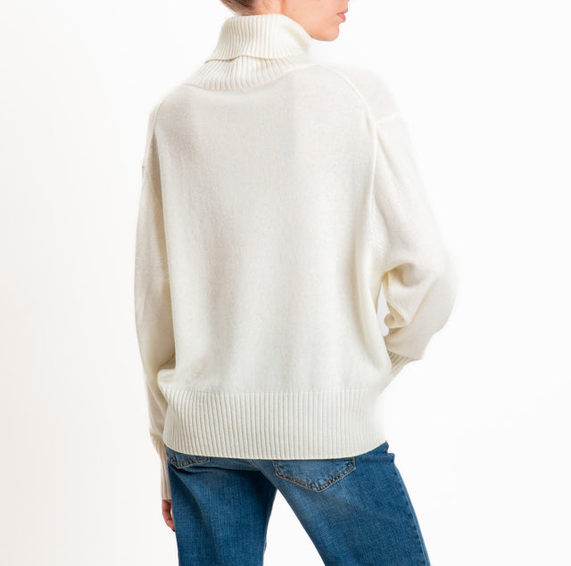 Zeroassoluto-Maglia collo alto 100% LANA SOFT - panna