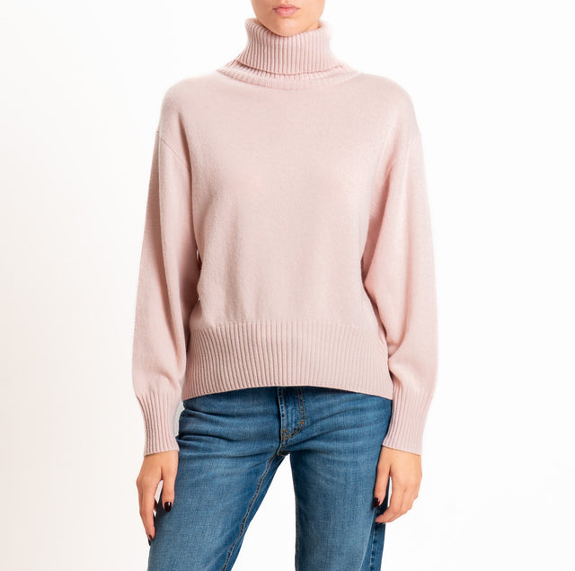 Zeroassoluto-Maglia collo alto 100% LANA SOFT - rosa