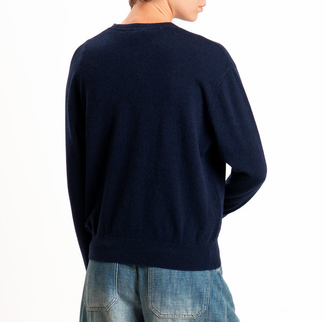 Zeroassoluto-Maglia 100% LANA SOFT serafino - blu