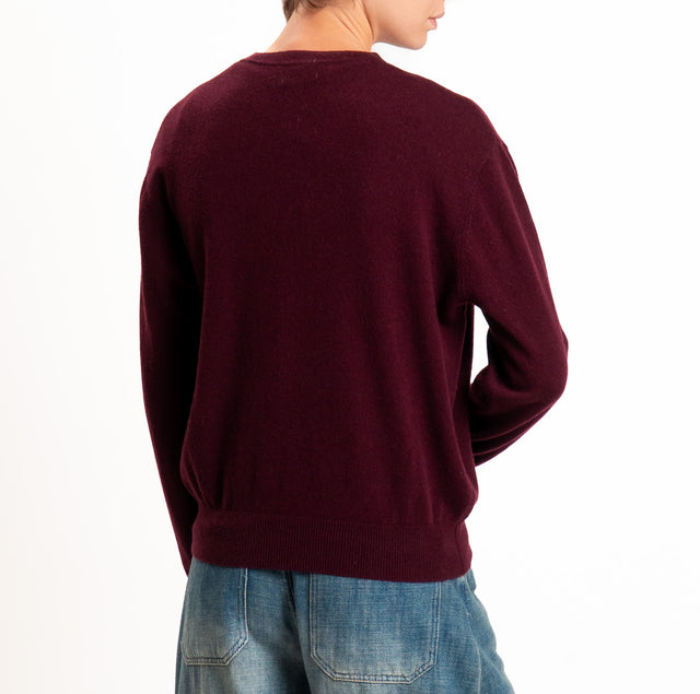 Zeroassoluto-Maglia 100% LANA SOFT serafino - vino
