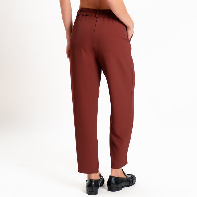 Zeroassoluto-Completo gilet+pantalone tessuto fluido - brick