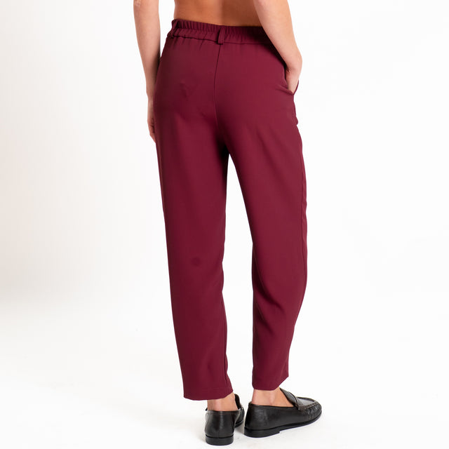 Zeroassoluto-Completo gilet+pantalone tessuto fluido - marsala