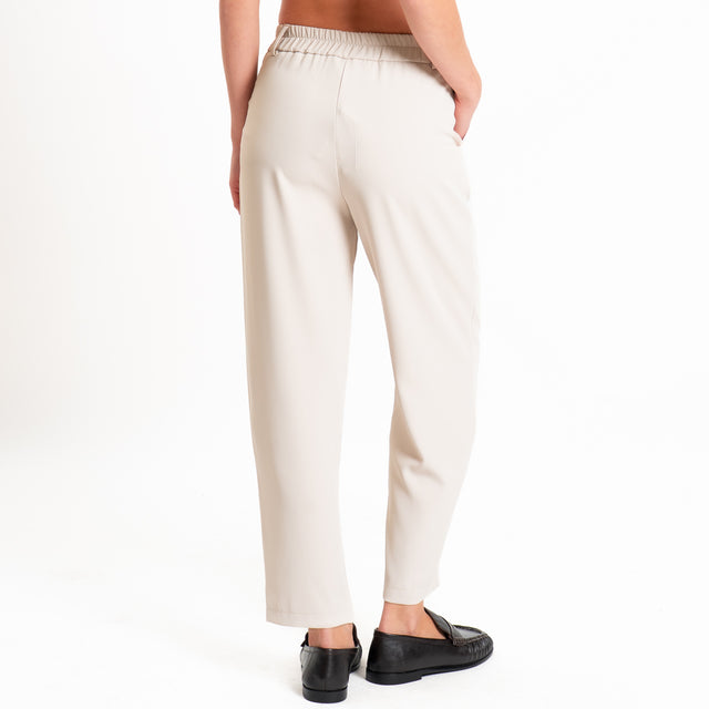Zeroassoluto-Completo gilet+pantalone tessuto fluido - mastice