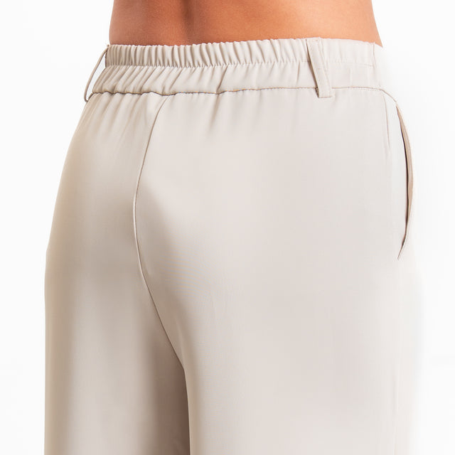 Zeroassoluto-Completo gilet+pantalone tessuto fluido - mastice