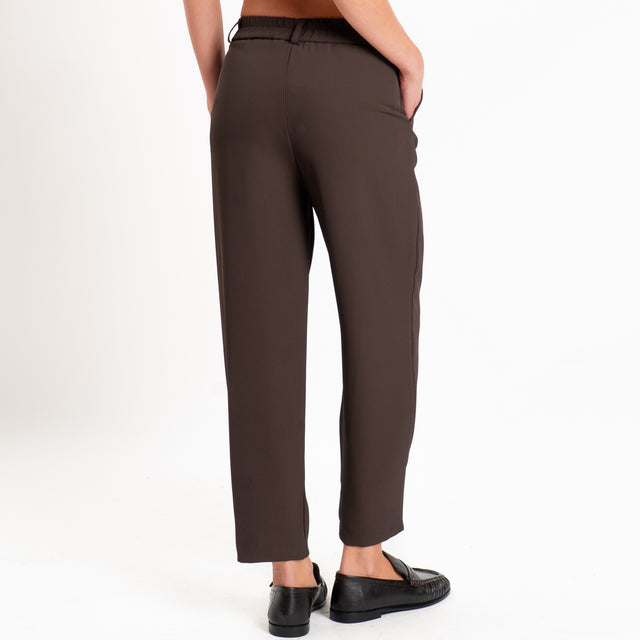 Zeroassoluto-Completo gilet+pantalone tessuto fluido - moro