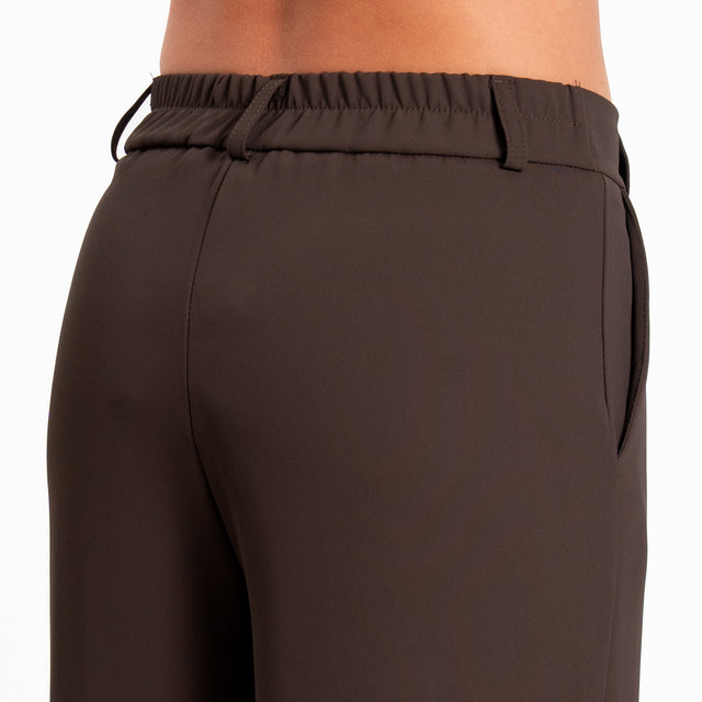 Zeroassoluto-Completo gilet+pantalone tessuto fluido - moro