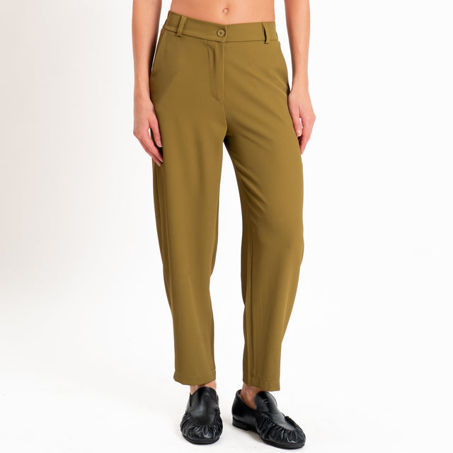 Zeroassoluto-Completo gilet+pantalone tessuto fluido - olio