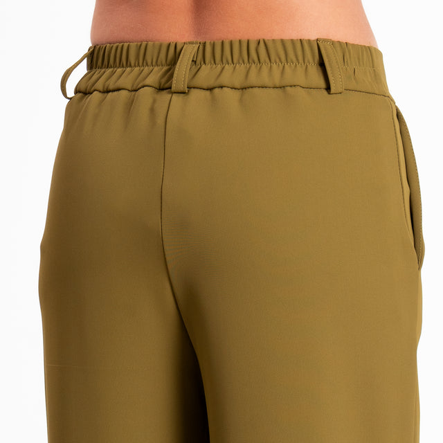 Zeroassoluto-Completo gilet+pantalone tessuto fluido - olio