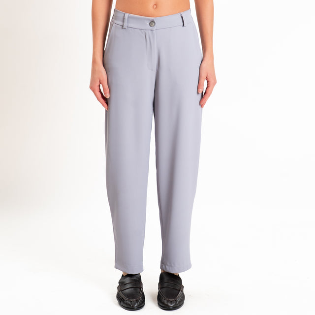 Zeroassoluto-Completo gilet+pantalone tessuto fluido - perla