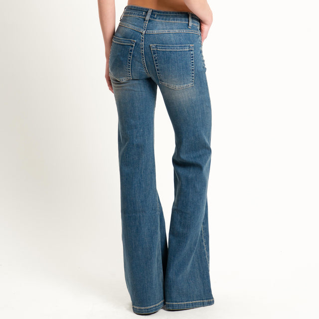 Zeroassoluto-Jeans GRETA flare - tea wash denim