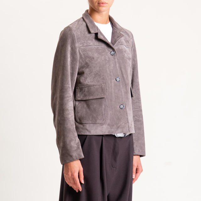 Zeroassoluto-Giacca top-grain leather - grey