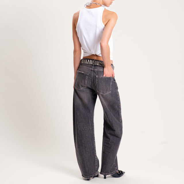 Zeroassoluto-Jeans IRIS barrel fit low waist - nero