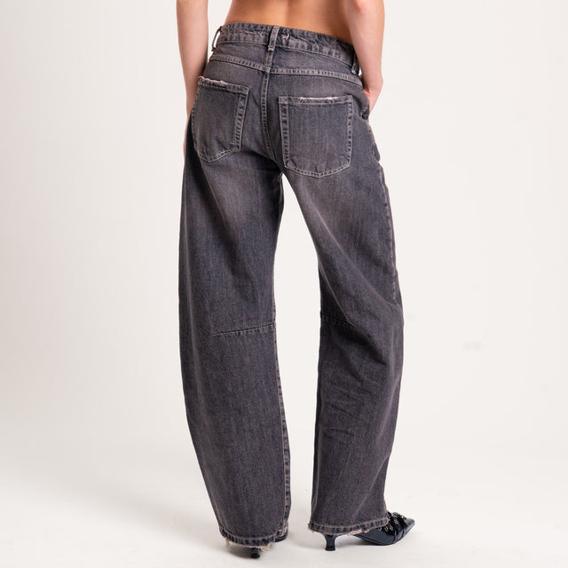 Zeroassoluto-Jeans IRIS barrel fit low waist - nero