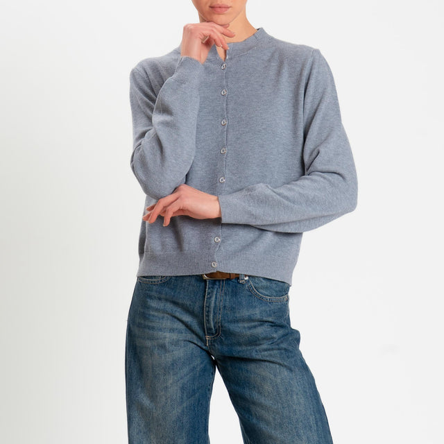 Zeroassoluto-Cardigan rebecchina bordi a coste - grigio