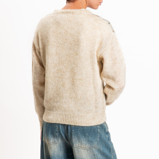 Zeroassoluto-Maglia argyle mohair - beige/tortora