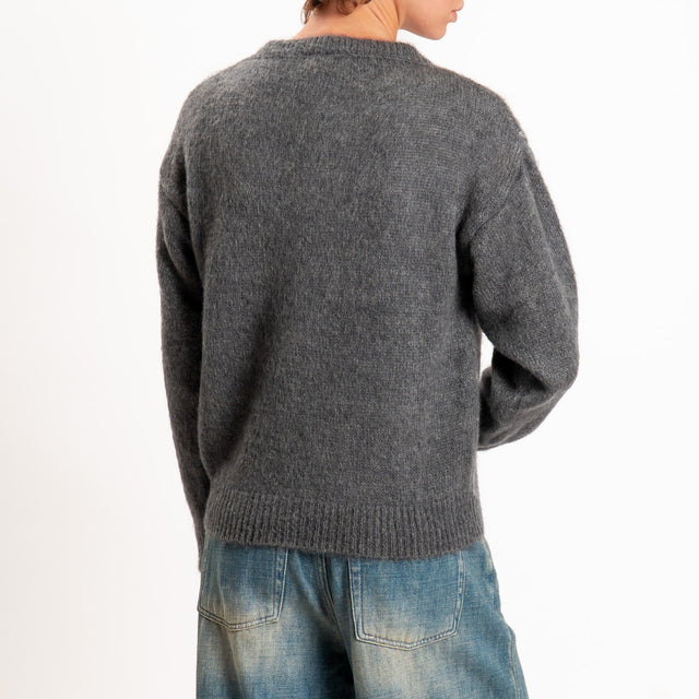 Zeroassoluto-Maglia argyle mohair - piombo/grigio