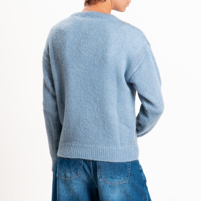 Zeroassoluto-Maglia argyle mohair - polvere/piombo