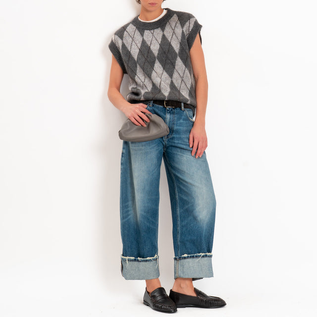 Zeroassoluto-Gilet argyle mohair - piombo/grigio