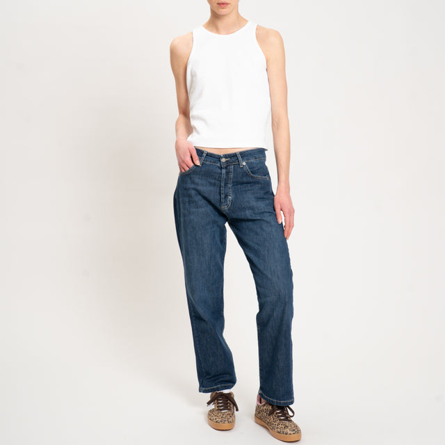 Zeroassoluto-Jeans JARI boyfriend tela leggera elasticizzata - denim scuro