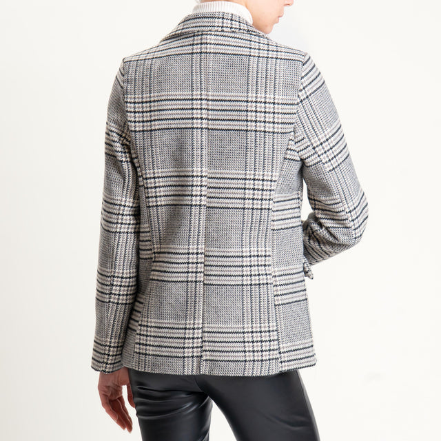 Zeroassoluto-Giacca JESSY principe di galles - latte/nero/taupe