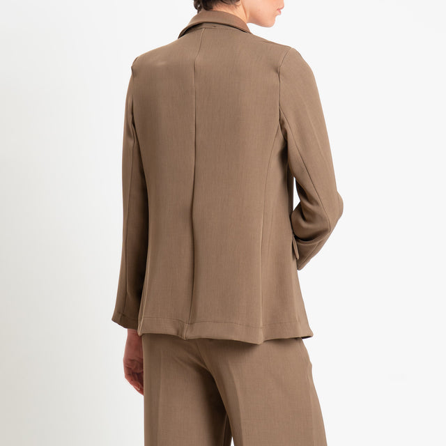 Zeroassoluto-Giacca JOSI tessuto fluido crêpe - nocciola