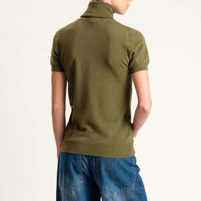 Zeroassoluto-Maglia collo alto mezza manica - olio