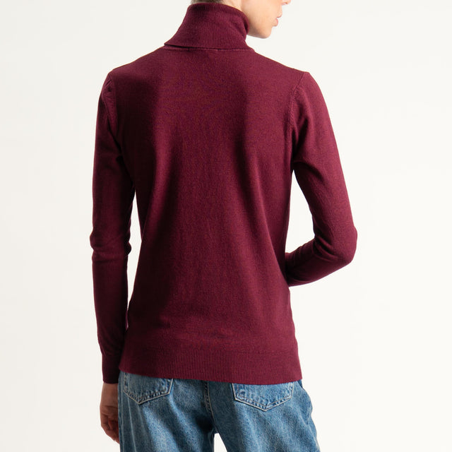 Zeroassoluto-Maglia collo alto - Bordeaux