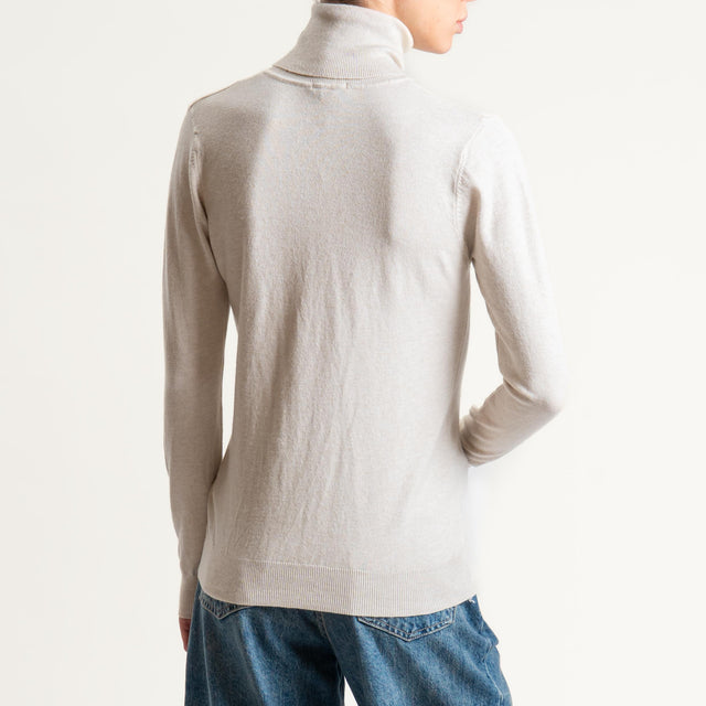 Zeroassoluto-Maglia collo alto - gesso