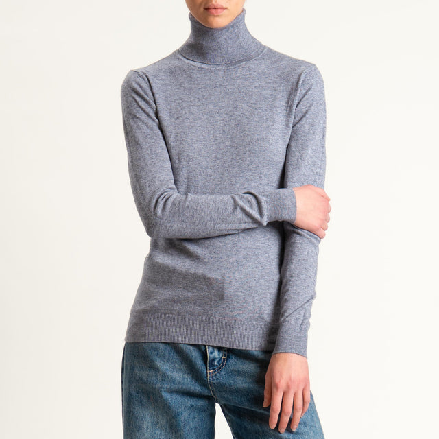 Zeroassoluto-Maglia collo alto - grigio melange