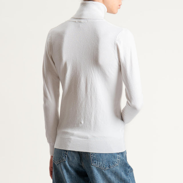 Zeroassoluto-Maglia collo alto - panna