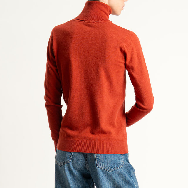 Zeroassoluto-Maglia collo alto - ruggine