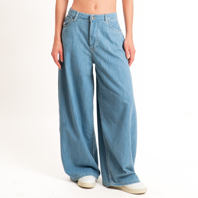 Zeroassoluto-Jeans KORY wide leg tela extra light - denim
