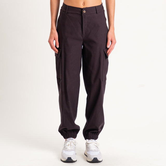 Zeroassoluto-Pantalone LERRY cargo tessuto elastic - moro