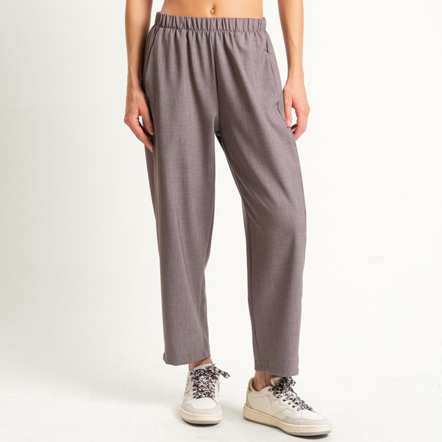 Zeroassoluto-Pantalone LIANA comfort elasticizzato - tortora