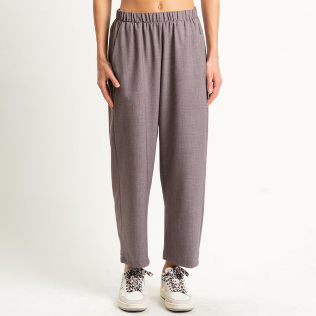 Zeroassoluto-Pantalone LIANA comfort elasticizzato - tortora