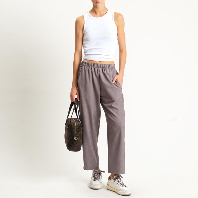 Zeroassoluto-Pantalone LIANA comfort elasticizzato - tortora
