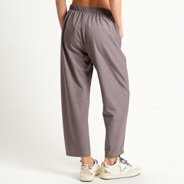 Zeroassoluto-Pantalone LIANA comfort elasticizzato - tortora