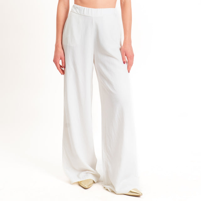 Zeroassoluto-Pantalone LIBIA misto lino elastico dietro - burro
